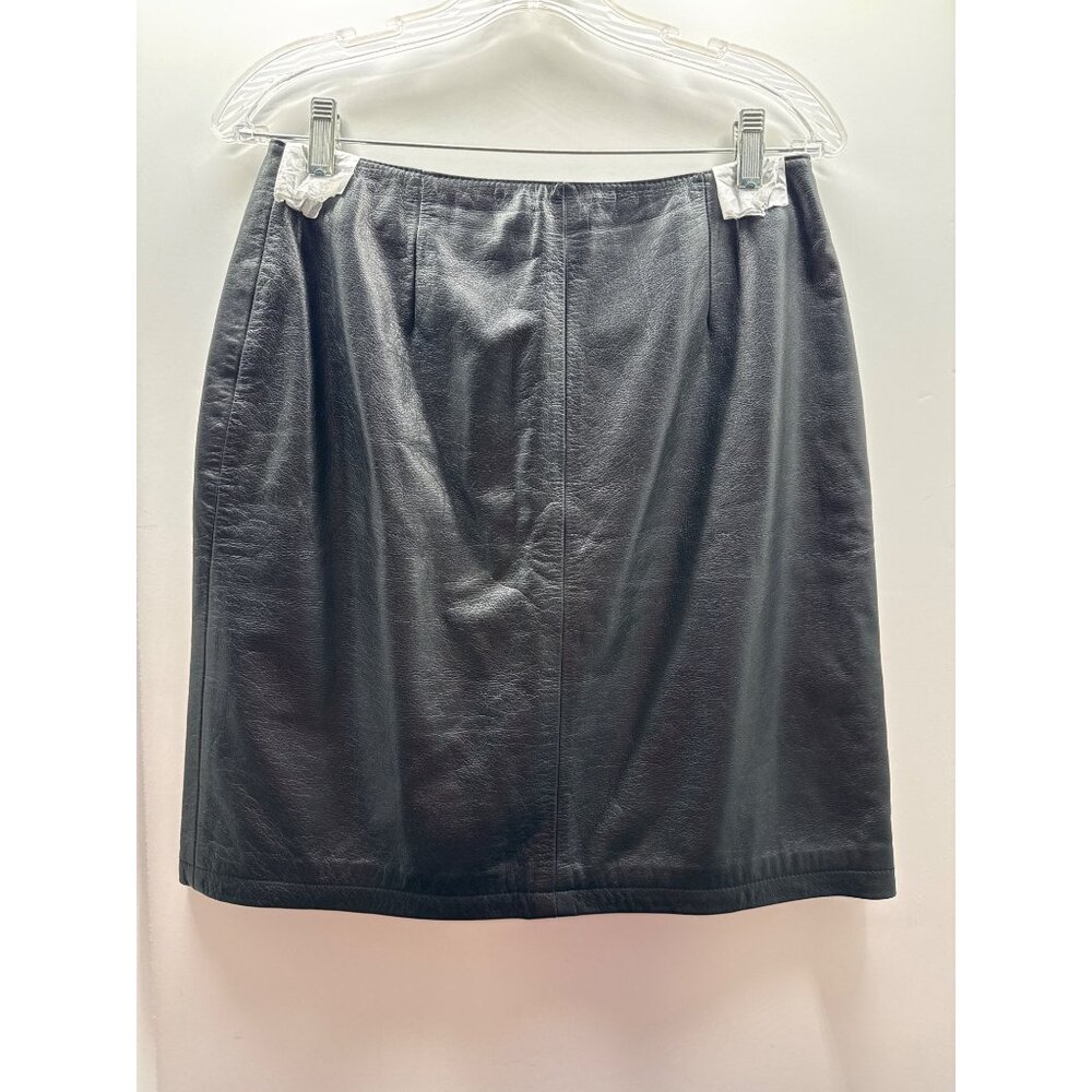 Vintage Maxima Wilsons Leather Skirt Black Size 8 Made In China